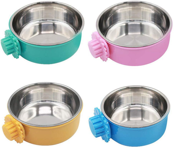 Daycount Pet Feeder Dog Bowl Stainless Steel Food Hanging Bowl Crates Cages Dog Parrot Bird Pet Drink Water Bowl Dish Accessory