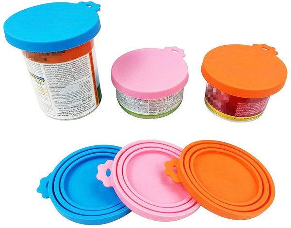 SACRONS-Can Covers\/3 Pack\/Universal Silicone Food Can Lid Cover for Pet Food\/Fits Most Standard Size Dog and Cat Can Tops