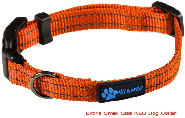 Max and Neo NEO Nylon Buckle Reflective Dog Collar - We Donate a Collar to a Dog Rescue for Every Collar Sold