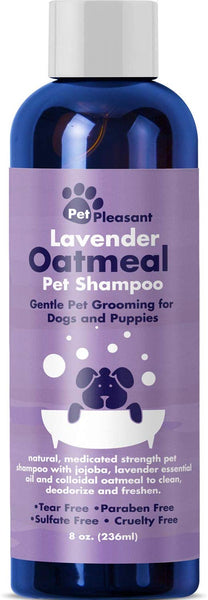 Natural Dog Shampoo with Colloidal Oatmeal - Puppy Shampoo for Dog Bath with Lavender Essential Oil Dog Wash - Pet Odor Eliminator Dog Shampoo for Smelly Dogs and Pet Grooming Itch Relief for Dogs