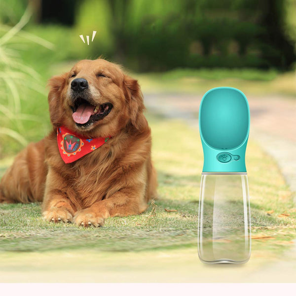 ANREONER Portable Dog Water Bottle for Walking,2.76" Big Trough Leak Proof Pet Water Bottle for Small Cat Puppy, Antibacterial Safe and Durable Non BPA Dog Drinking Water Bottle for Outdoor Hiking