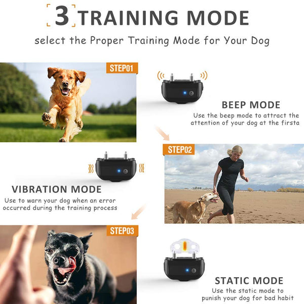 Dog Training Collar  with Remote, 0~100 Levels Adjustable Beep/Vibration/ Static Collar ,100% Waterproof, 1000ft Remote Trainer Range Collar for Small Medium Large Dogs.