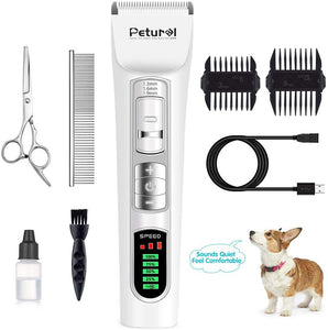 Dog Clippers Professional Cordless Clippers Rechargeable Dog Grooming Clippers and Cat Grooming Clippers with LCD Display Pet Grooming Clippers for Small Middle Large Dogs and Cats Pet Grooming Kit