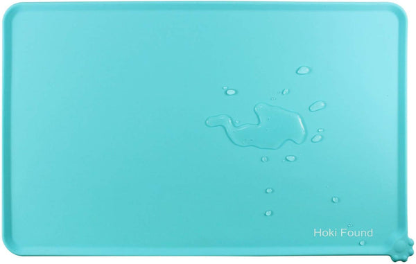 Hoki Found Silicone Waterproof Dog Cat Pet Food Mats Tray - Non Slip Pet Dog Cat Bowl Mats Placemat - FDA Grade Dog Pet Cat Feeding Mat …