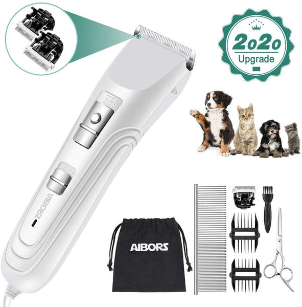 AIBORS Dog Grooming Clippers kit with 12V High Power Low Noise for Thick Coats Heavy Duty Plug-in Pet Trimmer Electric Professional Hair Clippers for Dogs Cats Pets