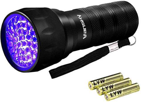 Black Light UV Flashlight, Mini 395nm UV Lights 21 LED Blacklight Detector for Cat/Dog Urine, Pet Stains and Bed Bug Matching with Pet Odor Eliminator[Batteries Included]