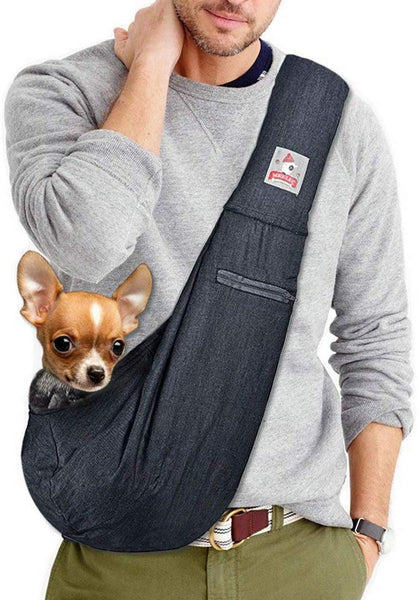 MRELEC Small Cat Pet-Dog-Carrier-Sling-Backpack Front Pack Purse Puppy Shoulder Bag Snuggle Dog Travel Pouch Outdoor Riding Tote for Men Girl