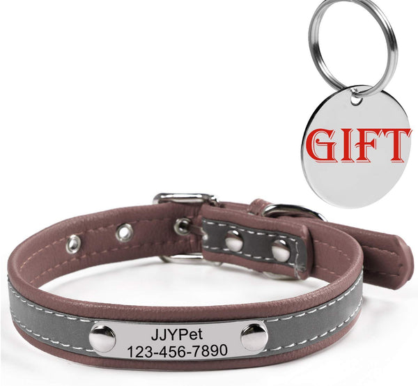 M JJYPET Personalized Dog\/Cat Collars Engraved Pet Collar with Name Plated,Reflective,Size Available:Extra-Small Small Medium Large Extra-Large