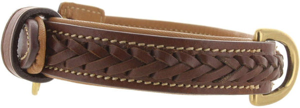 Viosi Leather Dog Collar for Large Medium Small Dogs Best Padded Buffalo Hide 2 Solid Brass Rings for Leash and Dog Tag, Metal D-Buckle