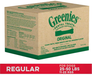 GREENIES Original Regular Natural Dog Dental Care Chews Oral Health Dog Treats, 72 oz. Pack (72 Treats)