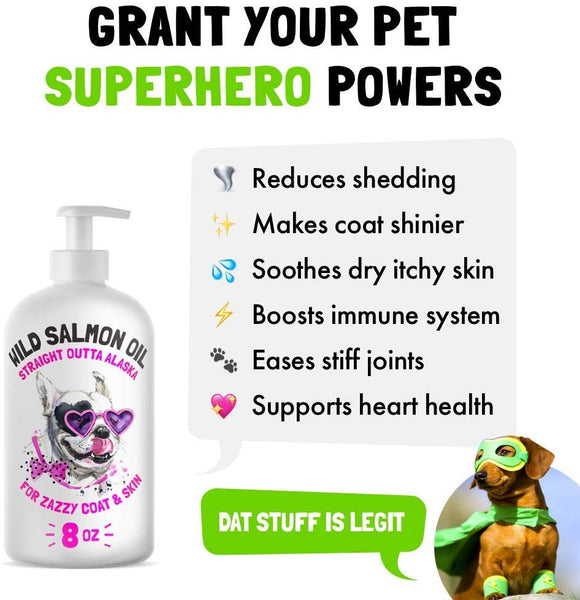 LEGITPET Wild Alaskan Salmon Oil for Dogs & Cats - Pure Fish Omega 3 6 9 Liquid Fatty Acids - Skin & Coat Supplement - Supports Joint Function, Immune & Heart Health 32 oz