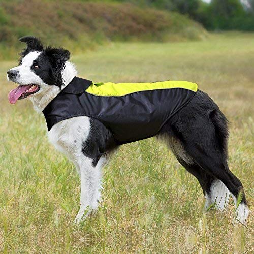 Ezer Waterproof Dog Coat, Soft Fleece Lining Reflective Pet Jacket for Cold Weather, Outdoor Sports Dog Raincoat Snowsuit Apparel, S- XXXL