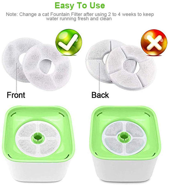 Sindello Pet Fountain Filters 8 Pack Cat Water Fountain Filter Premium Cat Carbon Replacement Filters for 1.6L Cat Flowers Fountain