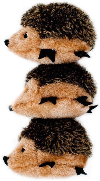 ZippyPaws - Woodland Friends Burrow, Interactive Squeaky Hide and Seek Plush Dog Toy - Hedgehog Miniz, 12 Pack