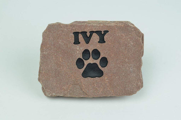 GraphicRocks Personalized Red Stone Pet Memorial Headstone Grave Marker Dog Cat