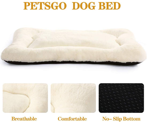 PETSGO Extra Thick Soft Warm Crate Mats（Not Suit Chewer Dog & Cat Beds for Crates-Hand Machine Wash-Anti-Slip Pet Beds for Pets Sleeping