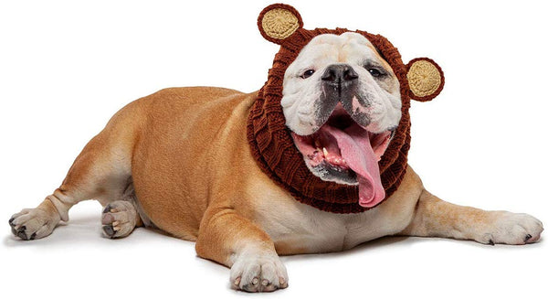 Zoo Snoods Grizzly Bear Dog Costume - Neck and Ear Warmer Snood for Pets