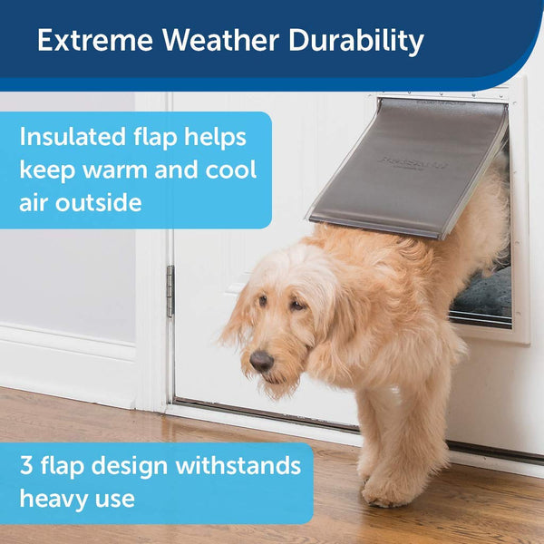 PetSafe Extreme Weather Dog and Cat Door - Aluminum or Plastic Pet Door - Small, Medium, Large and X-Large