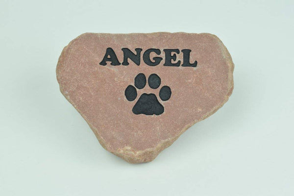 GraphicRocks Personalized Red Stone Pet Memorial Headstone Grave Marker Dog Cat