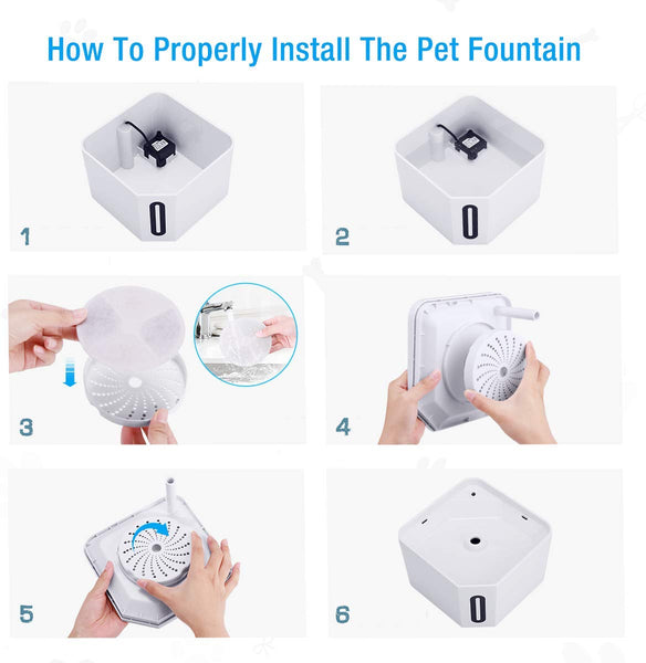 isYoung Pet Fountain, 84oz/2.5L Automatic Cat Water Fountain Dog Water Dispenser for Cats, Dogs, Multiple Pets