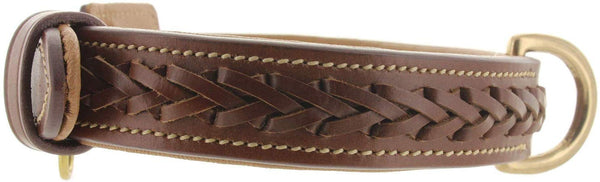 Viosi Leather Dog Collar for Large Medium Small Dogs Best Padded Buffalo Hide 2 Solid Brass Rings for Leash and Dog Tag, Metal D-Buckle