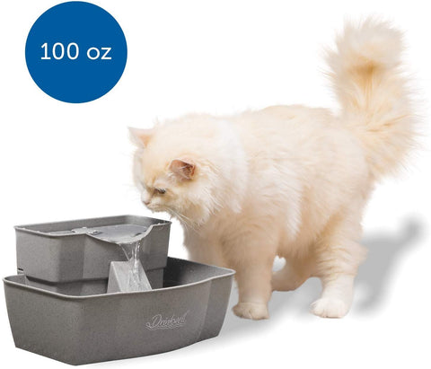 PetSafe Drinkwell Multi-Tier Cat and Dog Water Fountain - Automatic Drinking Fountain for Pets - 100 Oz. Water Capacity