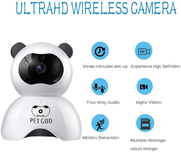 Pet Camera Dog Camera PETGOD 1080P HD Wireless Home Security Camera with 2 Way Audio Night Vision Motion Detection Remote Monitor Baby Monitor IP Camera Support iOS/Android