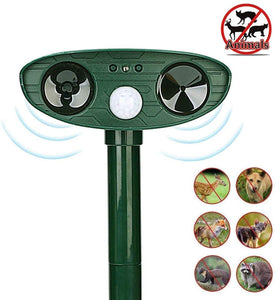 ZOVENCHI Animal Pest Repeller, Solar Powered Ultrasonic Pest Repeller,Effective Outdoor Waterproof Expeller Work on Raccoons,Skunks,Foxes,Dogs,Cats,Deer,Squirrels etc