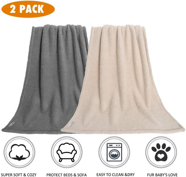 Premium Fluffy Fleece Dog Blanket, Soft and Warm Pet Throw for Dogs & Cats