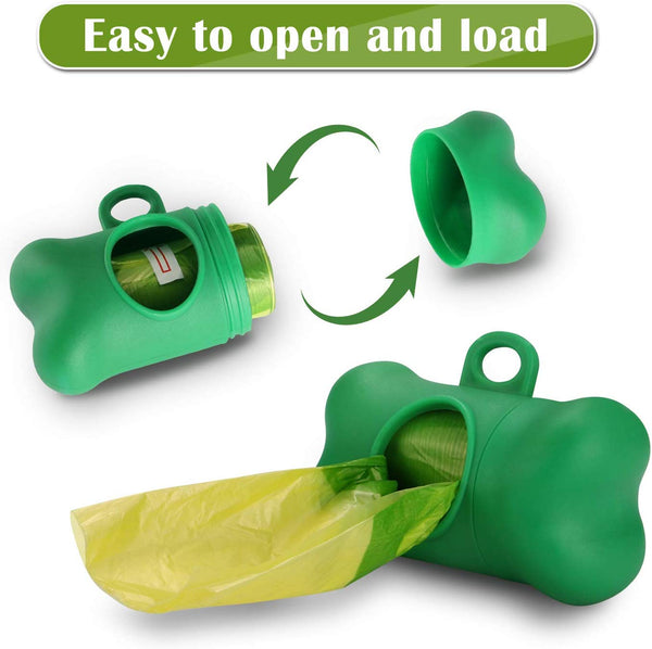 Jie Rui Biodegradable Dog Poop Bags with Dispenser and Leash Clip Leak Proof Thick and Strong Environment-Friendly Pet Waste Bags,8 Rolls/Pack (120 Rolls in Total)