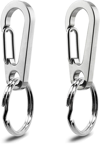 IVIA Dog Tag Clips\/Multiple Size 304 Stainless Steel Quick Clip with Rings\/Easy Change Pet ID Tag Holder for Dog Cat Collars and Harnesses.