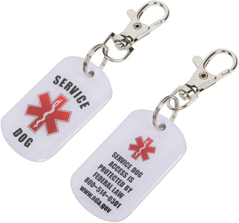 K9King Service Dog Tag Special 2 Pack Bonus Combo | Durable Clasp Allows Easily Switching Between Service Dog Vest Dog Collar and Service Dog Harness. The New Standard in Service Dog Tags