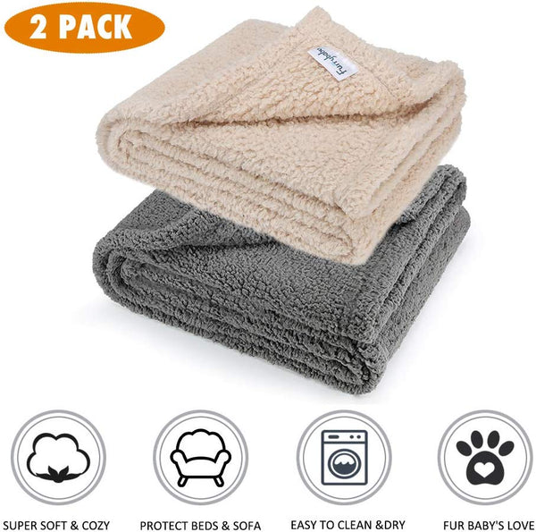 Premium Fluffy Fleece Dog Blanket, Soft and Warm Pet Throw for Dogs & Cats