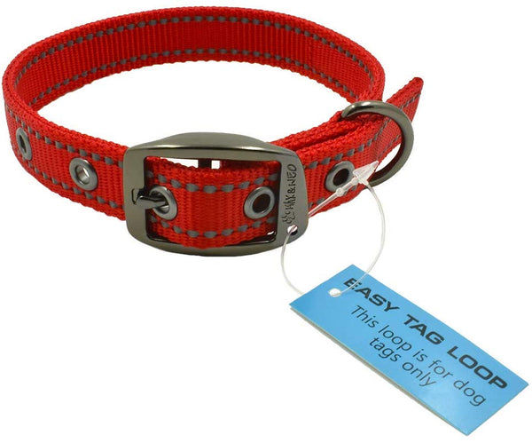 Max and Neo MAX Reflective Metal Buckle Dog Collar - We Donate a Collar to a Dog Rescue for Every Collar Sold