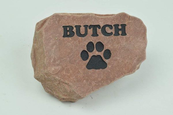 GraphicRocks Personalized Red Stone Pet Memorial Headstone Grave Marker Dog Cat