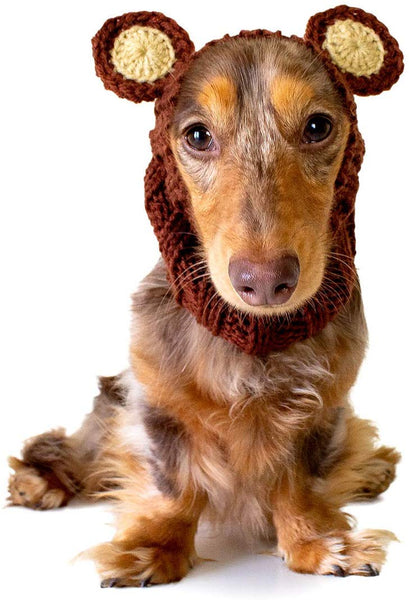 Zoo Snoods Grizzly Bear Dog Costume - Neck and Ear Warmer Snood for Pets