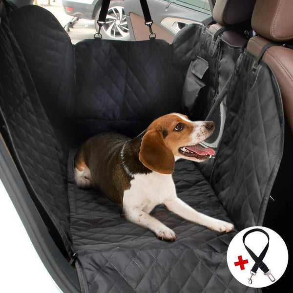 NPET Pet Car Seat Cover Protector with Side Flaps 100% Waterproof 600D Heavy Duty Scratch Proof Non Slip Backing Hammock Quilted Padded Durable Dog Seat Covers for Trucks,Cars and SUVs