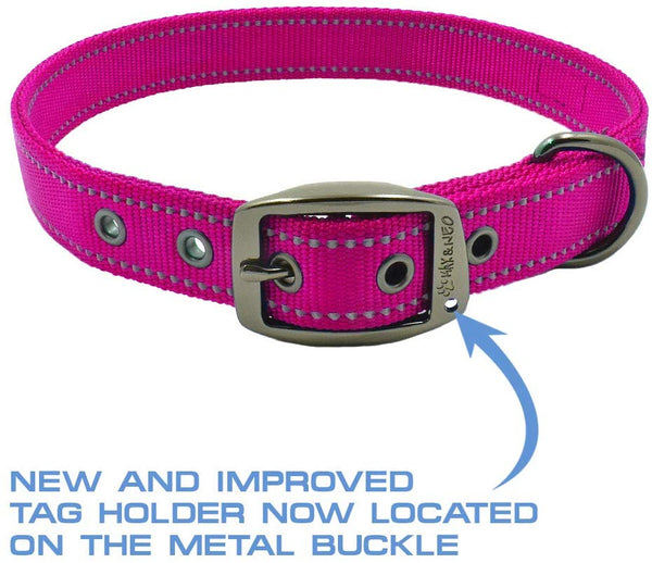 Max and Neo MAX Reflective Metal Buckle Dog Collar - We Donate a Collar to a Dog Rescue for Every Collar Sold