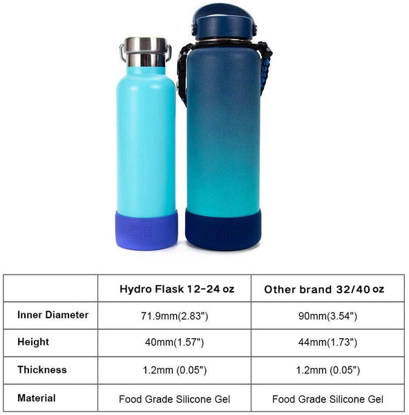 bottlebottle Protective Silicone Sleeve Fit 12-64oz for Hydro Flask,Simple Modern,Takeya,MIRA, Iron Flask and Other Brand Water Bottle, BPA Free Anti-Slip Bottom Sleeve Cover