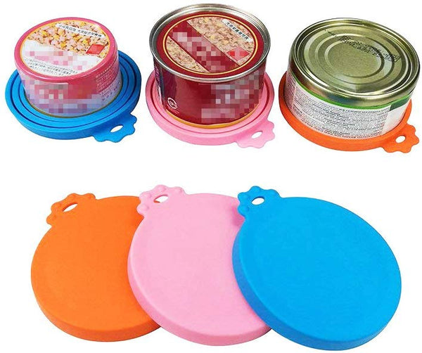 SACRONS-Can Covers\/3 Pack\/Universal Silicone Food Can Lid Cover for Pet Food\/Fits Most Standard Size Dog and Cat Can Tops