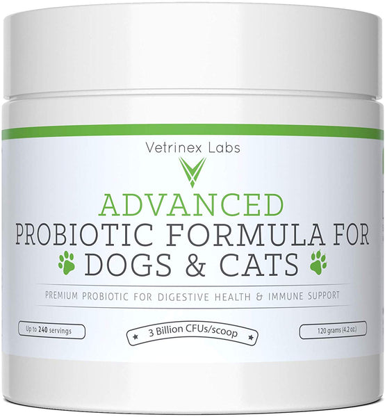 Vetrinex Labs Probiotics for Dogs & Cats - Coprophagia, Diarrhea, Poop Eating Deterrent & Prevention, Bad Breath, Skin Yeast Infection Treatment - Dog and Cat Probiotic Powder with Prebiotics