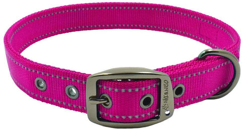 Max and Neo MAX Reflective Metal Buckle Dog Collar - We Donate a Collar to a Dog Rescue for Every Collar Sold