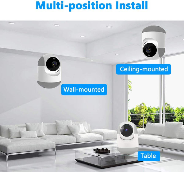 HD 1080P 360°Panoramic Indoor Wireless IP Security Camera WiFi Surveillance Pet Camera with Cloud Storage Two Way Audio Remote Viewing Pan/Tilt/Zoom Night Vision Motion Detect for Home/Shop/Office