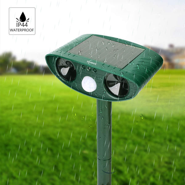 ZOVENCHI Animal Pest Repeller, Solar Powered Ultrasonic Pest Repeller,Effective Outdoor Waterproof Expeller Work on Raccoons,Skunks,Foxes,Dogs,Cats,Deer,Squirrels etc