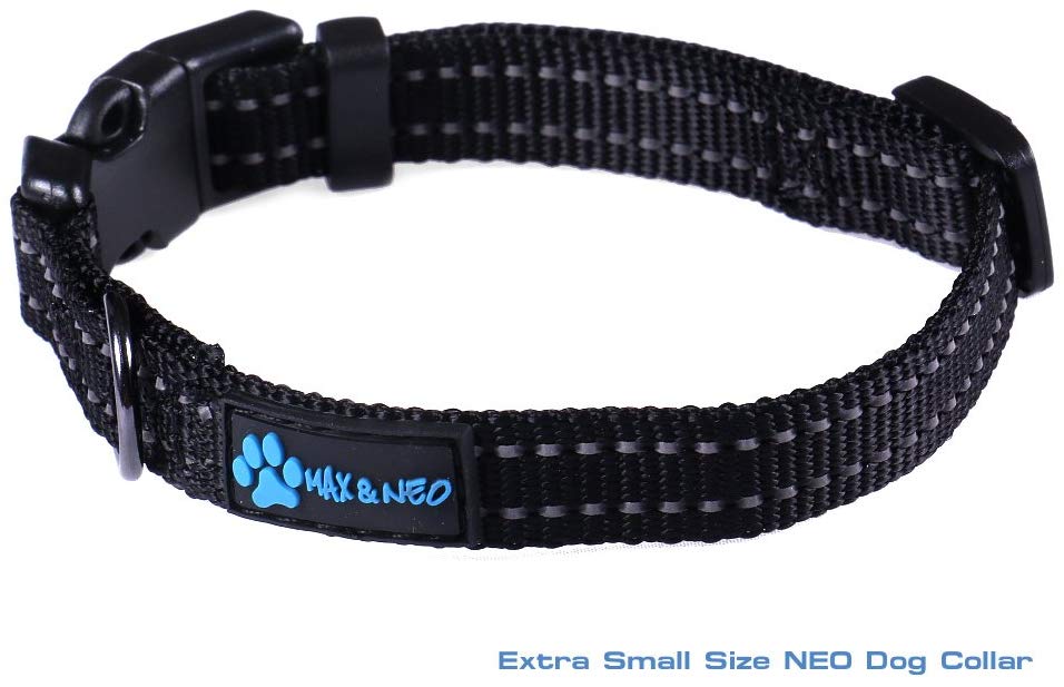 Max and Neo NEO Nylon Buckle Reflective Dog Collar - We Donate a Collar to a Dog Rescue for Every Collar Sold