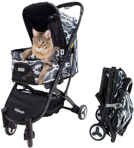 ibiyaya Light Weight Dog Strollers for Medium, Small Dogs and Cats | Smart Design Folds Down to a Large Hand Bag Size | Folding Puppy & Kitten Carrier Perfect for Pet Travel