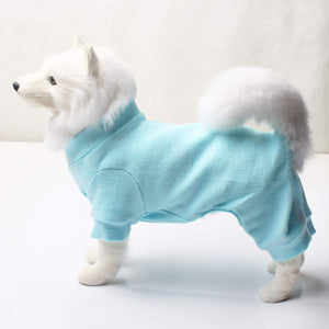 TONY HOBY Dog Pajamas Dog Jumpsuits 4 Legs Dog pjs Cotton Made Pure Color Pet Clothes