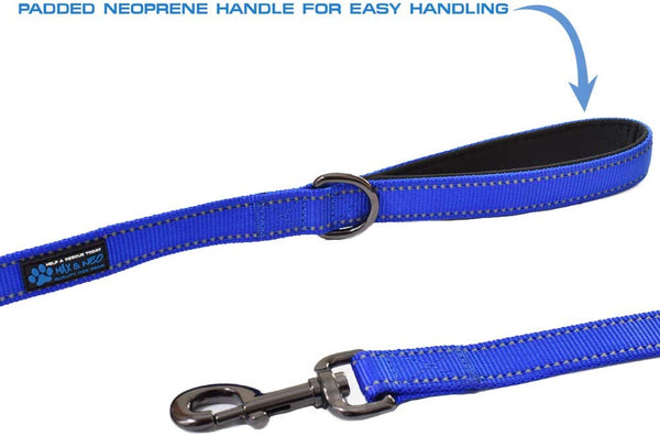 Max and Neo Double Handle Traffic Dog Leash Reflective - We Donate a Leash to a Dog Rescue for Every Leash Sold