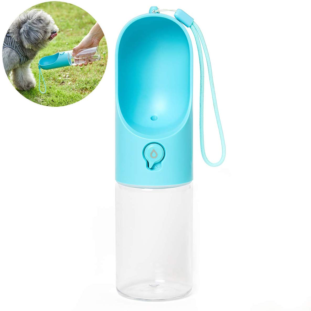 PETKIT Dog Water Bottle Portable Dog Water Dispenser with Drinking Bowl, Leakproof and Lightweight Pet Water Bottle for Walking, Hiking, Travel, BPA Free