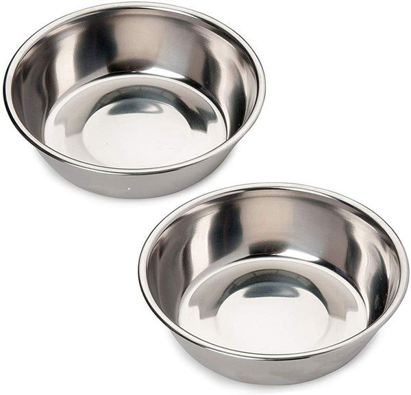 Bonza Two Piece  Replacement Stainless Steel Dog Bowls for Pet Feeding Station. For Small Dogs and Cats,12oz